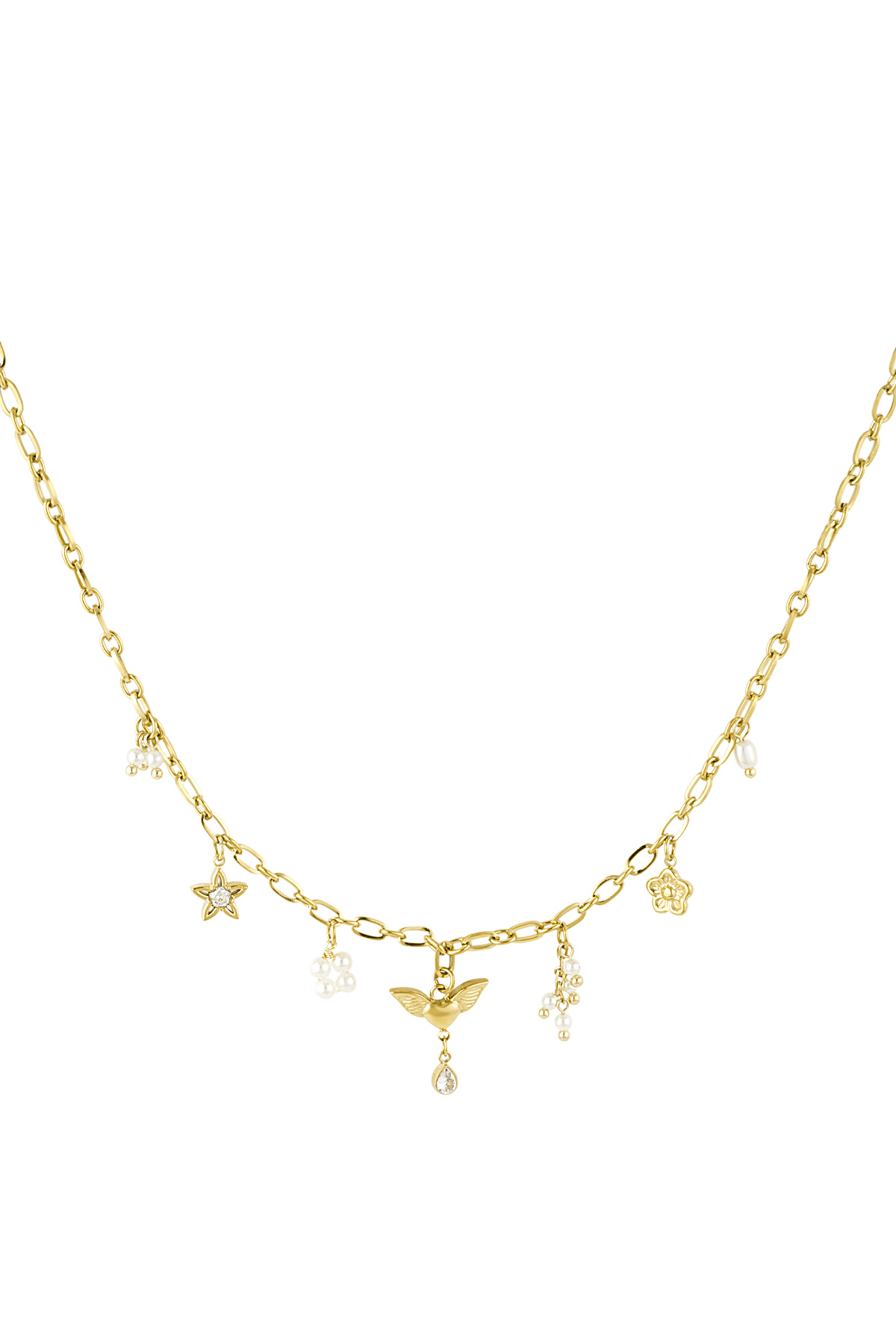 Angel dust charm necklace - Gold color h5 